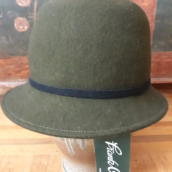 Gabriel Amar for Frank Olive Wool Felt Olive & Black Hat--FINAL PRICE - Picture 4 of 6